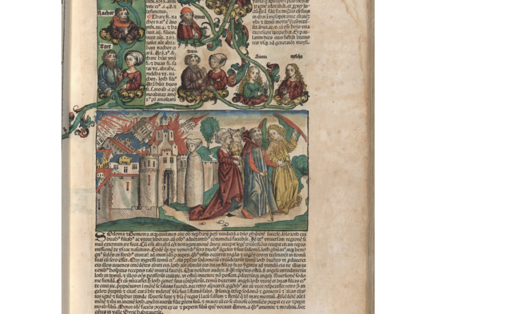 Michael Wolgemut - Lot's Wife Turned into a Salt Pillar, 1493 <br>Schedelsche Weltchronik, f. 21r, Bayerische Staatsbibliothek