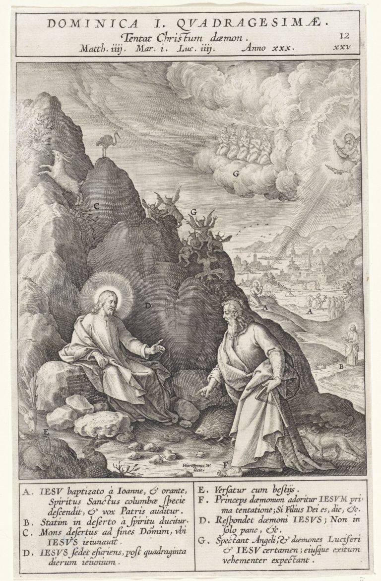 Hieronymus Wierix - Christ in the Wilderness, 1593 <br>Rijksmuseum, Amsterdam, http://hdl.handle.net/10934/RM0001.COLLECT.332873